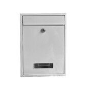 Wall Mount Mailbox, Locking Large Mailbox with Key Lock, Safe Key Drop Box, Steel Cash Drop Box for Home Office School, 22 x 8 x 32 cm , White