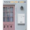 Wall Mount Mailbox, Locking Large Mailbox with Key Lock, Safe Key Drop Box, Steel Cash Drop Box for Home Office School, 22 x 8 x 32 cm , White
