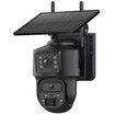 6MP Wireless Solar Camera Dual Lens PTZ Outdoor Security Floodlight Cam with WiFi Night Vision Alarm Linkage Human Tracking,Black