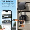 6MP Wireless Solar Camera Dual Lens PTZ Outdoor Security Floodlight Cam with WiFi Night Vision Alarm Linkage Human Tracking,Black