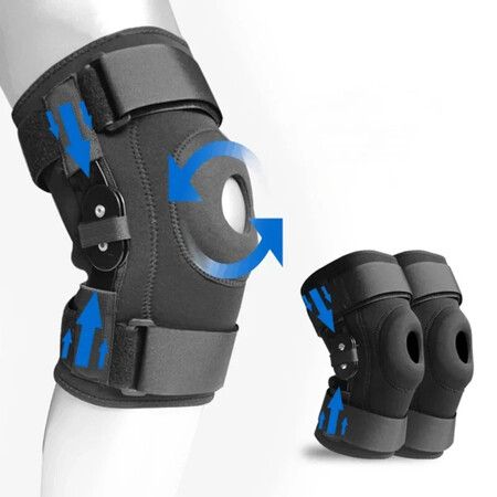 Hinged Knee Brace for Men and Women, Knee Brace with Side Stabilizers,Knee Compression Sleeves and Stability Straps for ACL,LCL,Arthritis(1 Pack-Szie L)