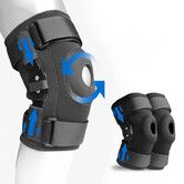 Hinged Knee Brace for Men and Women, Knee Brace with Side Stabilizers,Knee Compression Sleeves and Stability Straps for ACL,LCL,Arthritis(1 Pack-Szie L)