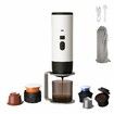 3-in-1 Portable Electric Espresso Machine,Coffee Maker with LED Display and Type-C,Automatic Heating Coffee Maker for Travel,Office and Car,White