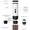 3-in-1 Portable Electric Espresso Machine,Coffee Maker with LED Display and Type-C,Automatic Heating Coffee Maker for Travel,Office and Car,White