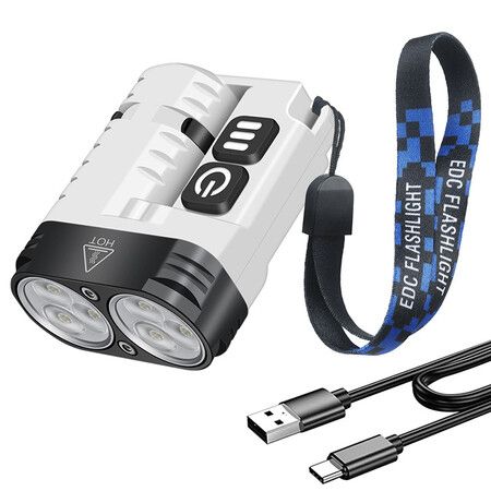 Small Torches EDC Flashlight 1600 Lumen,Mini Torch USB Rechargeable with Pocket Clip,Magnetic,10 Modes for Camping Walking Emergency