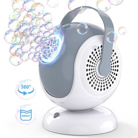 Bubble Machine,Automatic Bubbles Blower,360 Degree Oscillation & 75 Degree Adjustment,Bubble Toys with LED Light