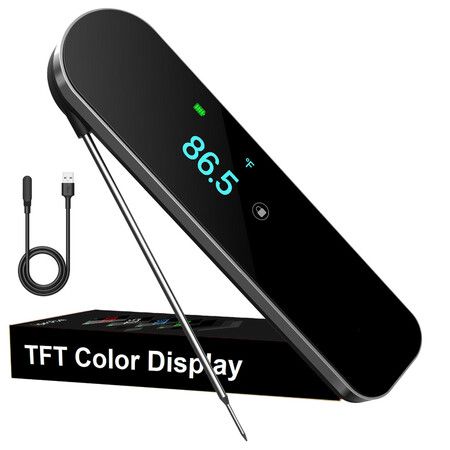0.5s Ultra Fast Instant Read Meat Thermometer,TFT Color Screen,IP67 Waterproof,Rechargeable