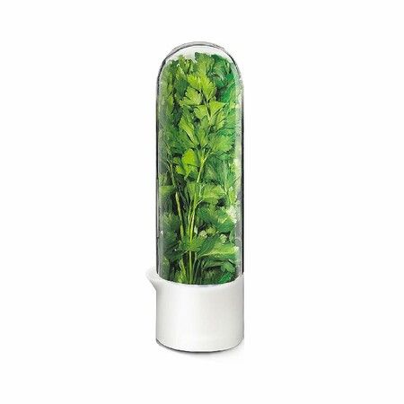 Cilantro Container for Fridge,Herb Saver,Herb Keeper for Cilantro,Basil,Asparagus,Parsley,Keeps Greens Vegetables for 2-3 Weeks (1PCS)