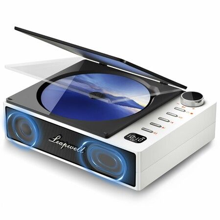 CD Player Portable,Portable CD Player with Speakers Bluetooth Rechargeable,Small Compact Retro CD Players,Personal Desktop CD Player with USB FM White