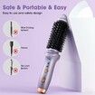 Portable Cordless Curling Iron Brush 3 Temp Settings Automatic Hair Straightener Anti-Scald Rechargeable Hair Brush for Travel Color Purple