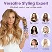 Portable Cordless Curling Iron Brush 3 Temp Settings Automatic Hair Straightener Anti-Scald Rechargeable Hair Brush for Travel Color Purple
