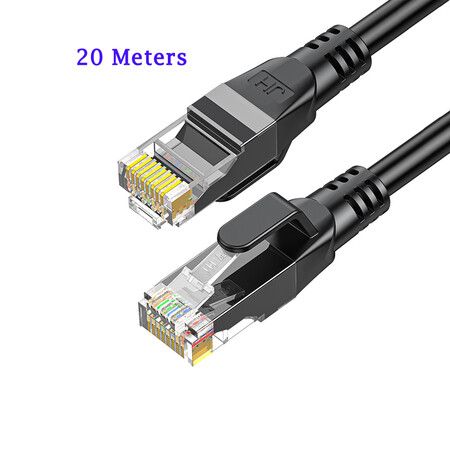 Cat 6 Ethernet Cable,20 Meters Flat High Speed Internet and Network Cable, RJ45 Connectors,Professional LAN Cable,Shielded for Indoor and Outdoor Use