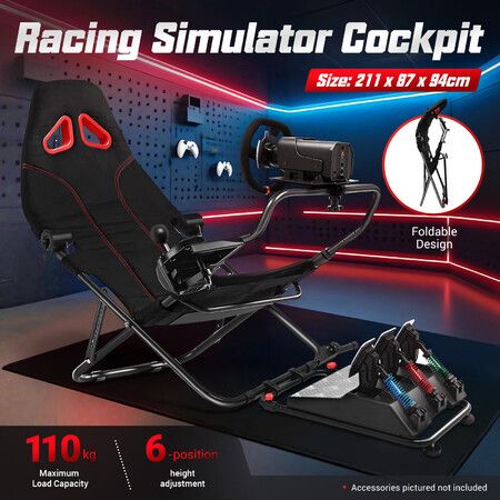 Racing Simulator Wheel Stand Sim Steering Gaming Adjustable Foldable Seat Cockpit Xbox Logitech G25 G920 Thrustmaster PS4 PS5 PC Video Game Accessories