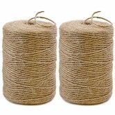 2Pack 2mm Natural Jute Twine String 600M Long Twine String for Crafting Gardening Gift Wrapping Macrame DIY Home Decor