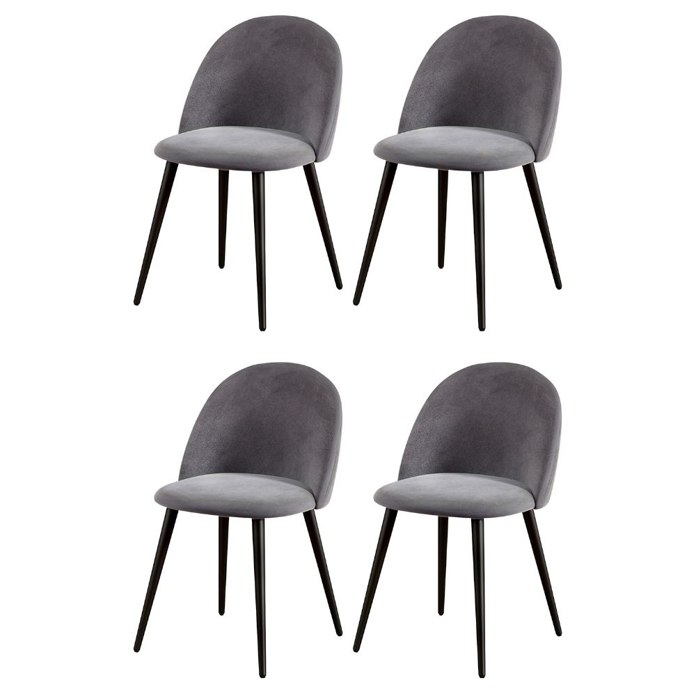 Artiss Dining Chairs Set of 4 Velvet Solid Curved Dark Grey