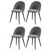 Artiss Dining Chairs Set of 4 Velvet Solid Curved Dark Grey