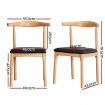 Artiss 4x Dining Chairs Rubber Wood Leather Seat Black