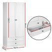 Artiss Wardrobe Clothes Closet Storage Organizer with 2 Doors White