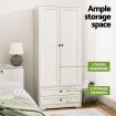 Artiss Wardrobe Clothes Closet Storage Organizer with 2 Doors White