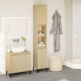 Bathroom Cabinet Sonoma Oak 30x30x190 cm Engineered Wood