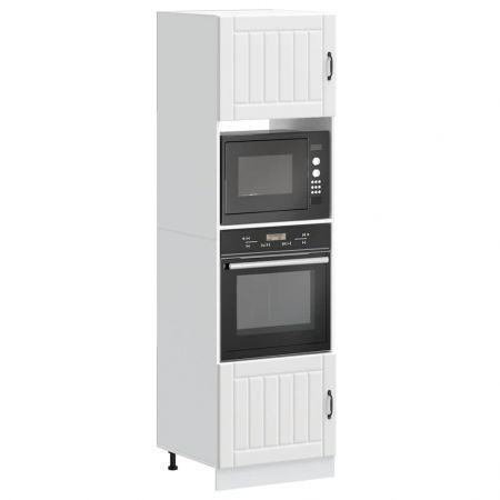 Oven Cabinets 2 pcs Lucca White Engineered Wood