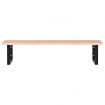 Basin Shelf Wall Mounted Steel and Solid Wood Oak