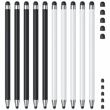 10Pcs Stylus Pen,Stylus Pen for iPad/iPhone/Android Smartphone and Tablets,Compatible with All Capacitive Touch Screen (Black/White)