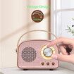 Retro Bluetooth Speakers, Wireless Vintage Speaker, Outdoors Wireless Portable Bluetooth Speaker Supports TF Card AUX for Home (Cyan)