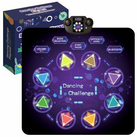 Dance Music Mat Rechargeable with 8 LED Lights and Bluetooth,Children's Toy Girls 3-12 Years