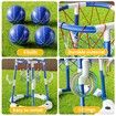 Pool Basketball Hoop,2-in-1 Floating Pool Toys Ring Game with 4 Balls and Pump,Outdoor Swimming Pool Basketball Games Water Play Toy Age 3+ (Blue)
