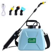 5L Battery Powered Garden Sprayer,Electric Sprayer with USB Rechargeable Handle,3 Mist Nozzles,Retractable Wand,Water Pump Sprayers