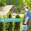 5L Battery Powered Garden Sprayer,Electric Sprayer with USB Rechargeable Handle,3 Mist Nozzles,Retractable Wand,Water Pump Sprayers