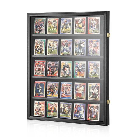 Sports Card Display Holder Graded Case Wall Mounted Cabinet for NBA Basketball Football Baseball Hockey PSA Comic Pokemon Game Trading Cards Lockable