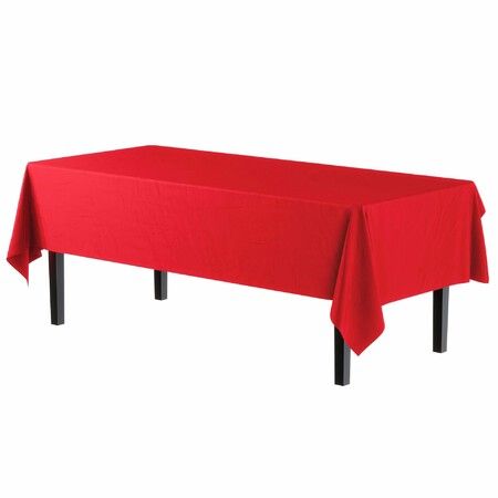 Red Plastic Table Cloth Rectangle Table 8 Pack,2.7m × 1.3m Tablecloth for 1.8m Tables,Table Cloth for Disposable Use,Table Cover