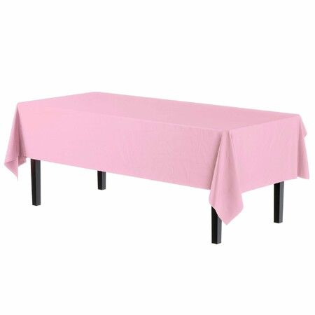 Pink Plastic Table Cloth Rectangle Table 8 Pack,2.7m × 1.3m Tablecloth for 1.8m Tables,Table Cloth for Disposable Use,Table Cover