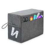 Grey 46*32*21cm Foldable Sewing Machine Dust Cover with Storage Pockets Universal Protective Cover