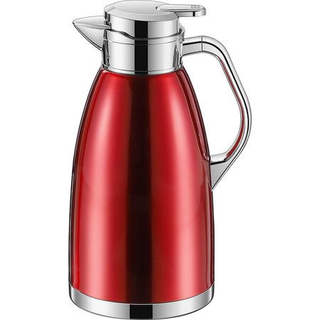 1.8L Thermal Carafe, Insulated Stainless Steel Dispenser for Coffee, Tea, Hot Water, Keep 12 Hours Hot or 24 Hours Cold, Red