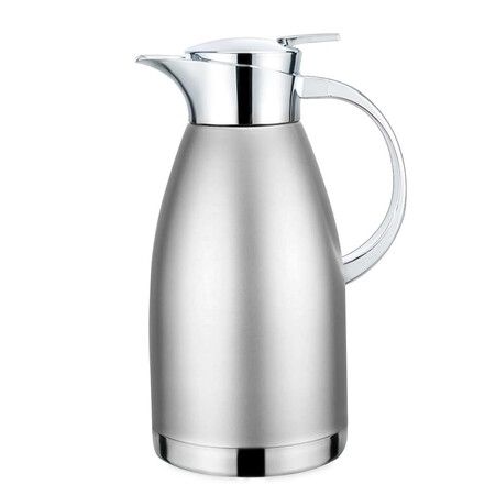 1.8L Thermal Carafe, Insulated Stainless Steel Dispenser for Coffee, Tea, Hot Water, Keep 12 Hours Hot or 24 Hours Cold, Silver
