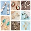 Blind Box 2Pairs Handmade Pierce Earrings Creative Bohemian Chandelier Teardrop Bead Dangle Drop Earrings Ethnic Gypsy Tassel Hoops