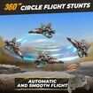 2.4GHZ Remote Control Plane, 6-axis Gyro Remote Control Airplane, 360 Degree Flip Fighter Jet Toy with Colorful LED Navigation Light Blue