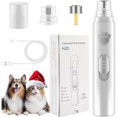 Dog Nail Grinder, Rechargeable Dog Nail Trimmers for Large Medium Small Dogs, Electric Pet Paws Grooming, Quiet Puppy Grooming Tool, White