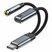 Type-C to 3.5mm Audio Cable Aux Audio Jack Android Earpods and PD 100W Fast Charge Splitter Listen and Charge Karaoke Live Streaming Gaming