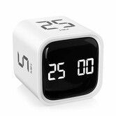 Rotating Pomodoro Timer 5,25,10 50 Minutes Preset,Desk Productivity Flip Timer,ADHD Tool Cube Countdown Stopwatch,Vibration/High/Low Volume/Custom Modes
