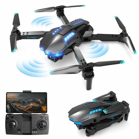 Drone with 1080P Camera for Kids, One Key Start Altitude Hold Friendly for Beginners, FPV Foldable Drone, Gestures Selfie Good for Travel