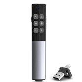 Wireless Presentation Clicker with Air Mouse Control, 2 in 1 USB-C Rechargeable Presentation Remote for PowerPoint, Keynote, Mac/PC/Laptop