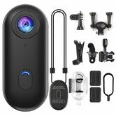 4K  WIFI Thumb Action Camera 64g Card  Wearable Sports Mount Anywhere Helmet Cam for Cycling Motorcycle  Travel Pet  Christmas Gift COL Black