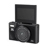 75MP 5K 18X Zoom Digital Camera for Photography and Vlogging Flip Screen 64GB TF Card YouTube Christmas Gift COL Black