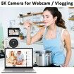 75MP 5K 18X Zoom Digital Camera for Photography and Vlogging Flip Screen 64GB TF Card YouTube Christmas Gift COL White
