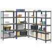5-Layer Storage Shelves 4 pcs Anthracite Steel&Engineered Wood