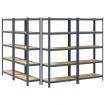 5-Layer Storage Shelves 4 pcs Anthracite Steel&Engineered Wood